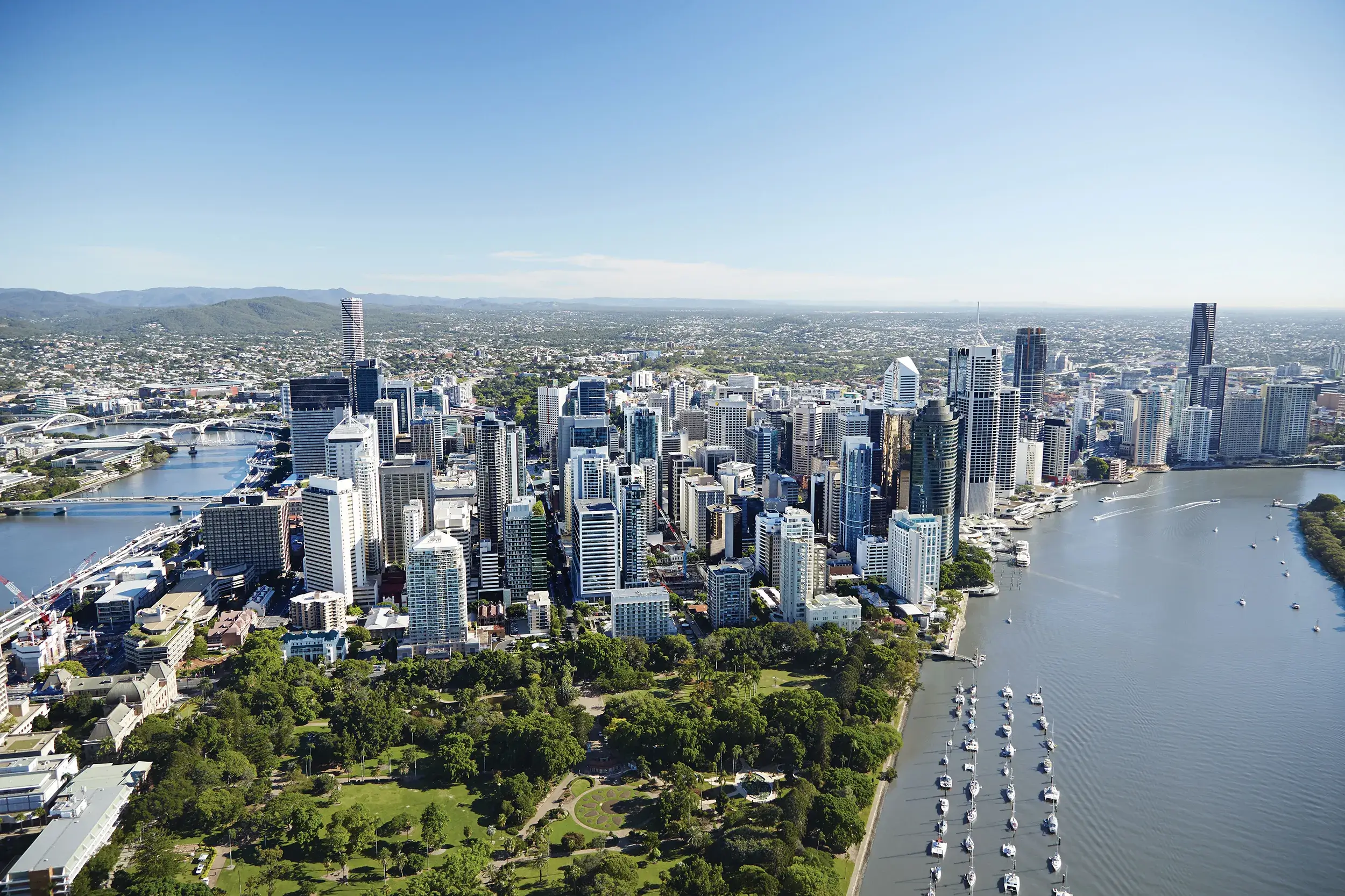 Brisbane CBD Aerial Day